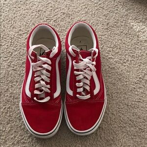 Vans Red and White Sneakers